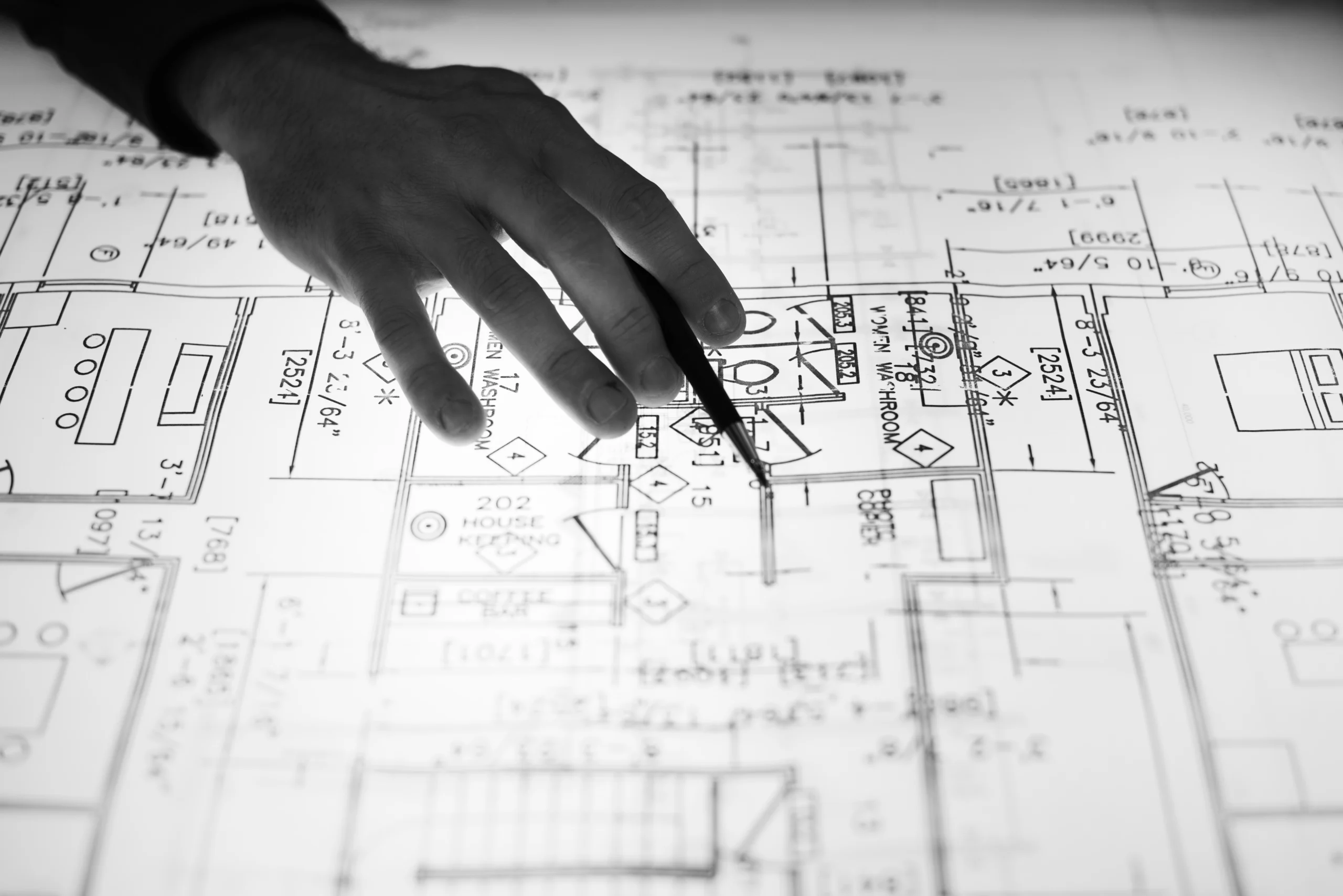 Structural engineer preparing design drawings for a London extension