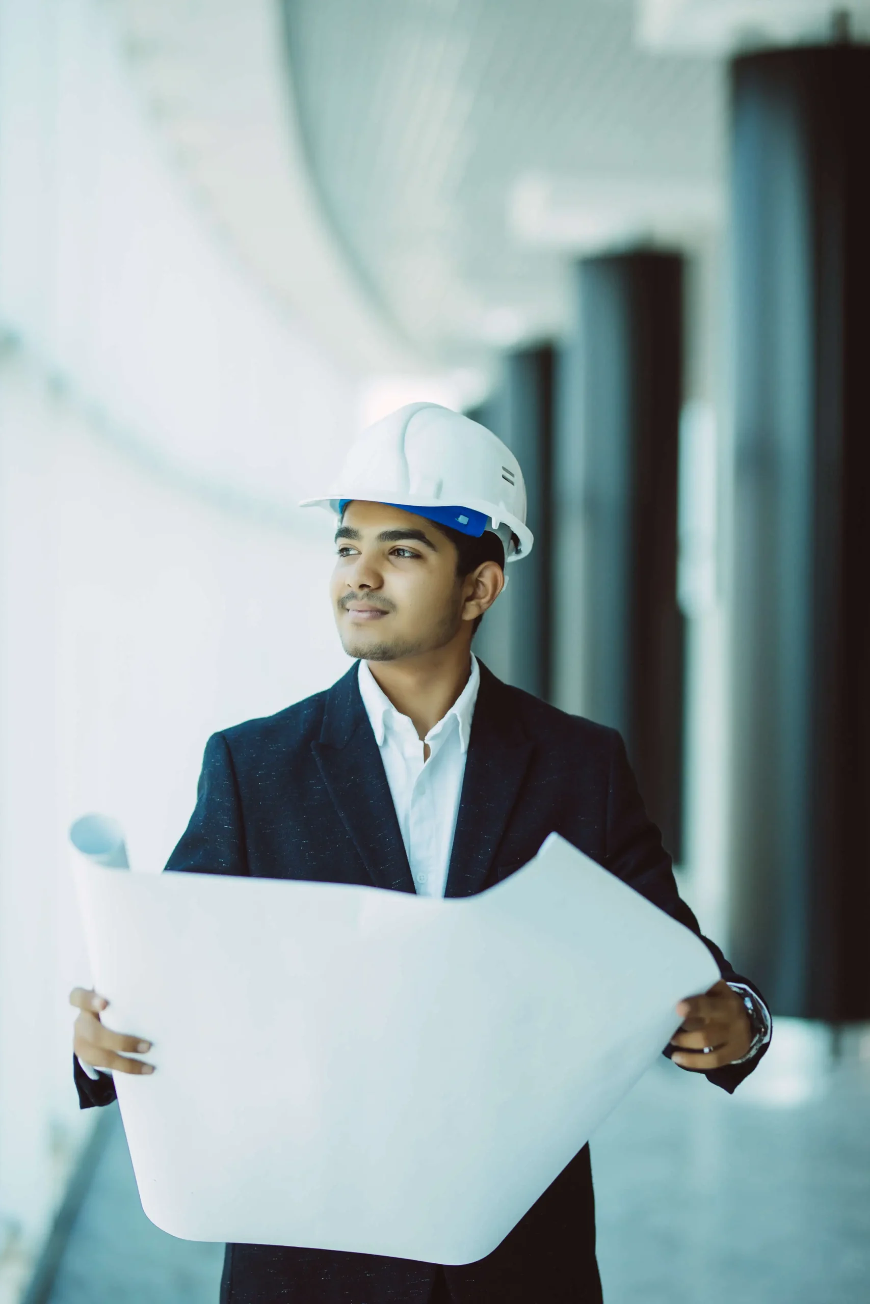 Structural engineer on a building site in London
